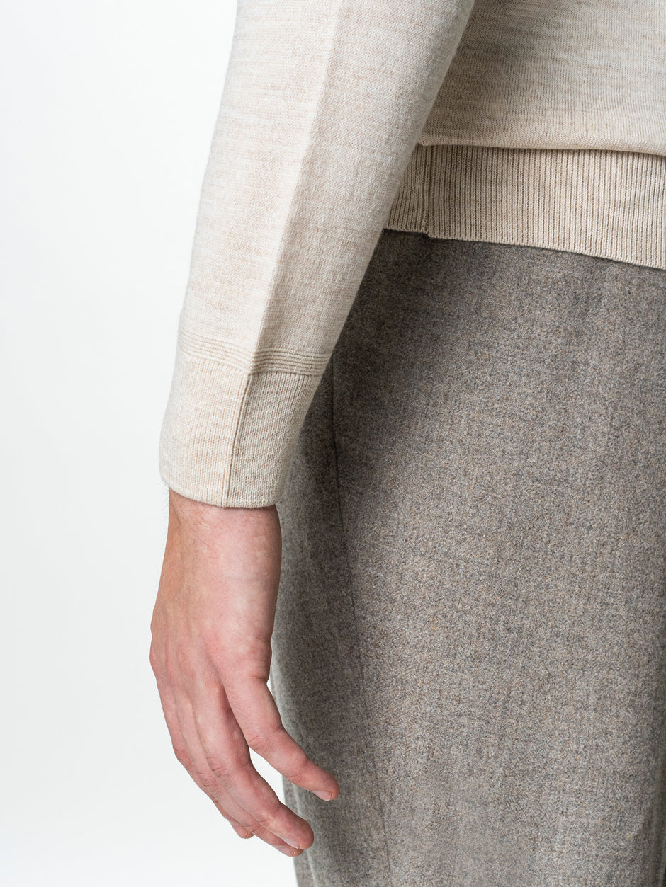 Pulover Crem Barbati Cu Nasturi Tip Cardigan BMan0038 (8)