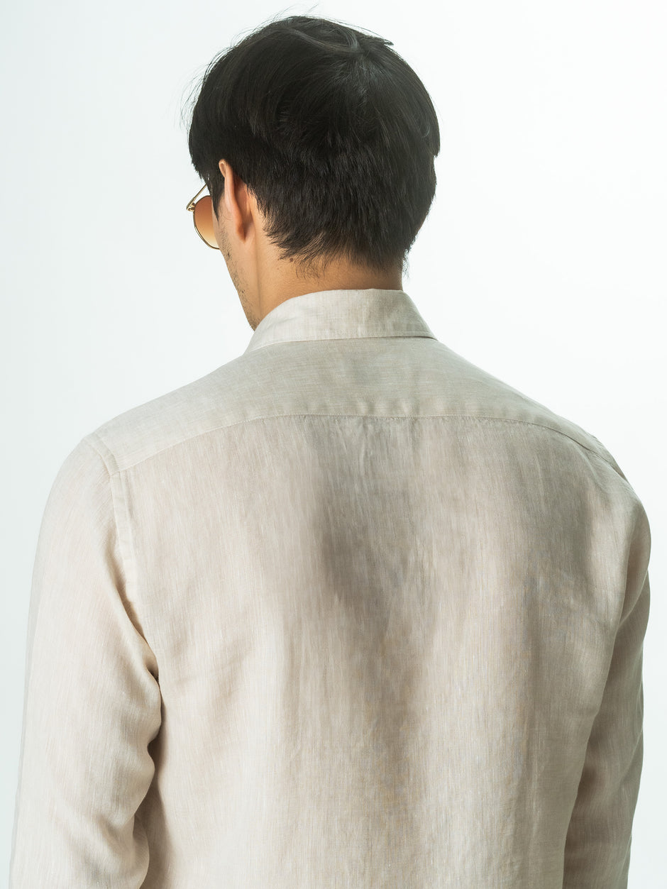 Camasa Crem In Natural Tessitura Monti Bărbați De Vara BMan855 (7)