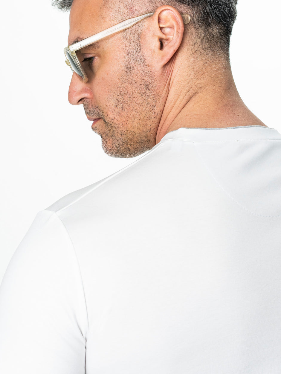 Tricou Barbati Alb Din Bumbac Egiptean Bman271 (6)