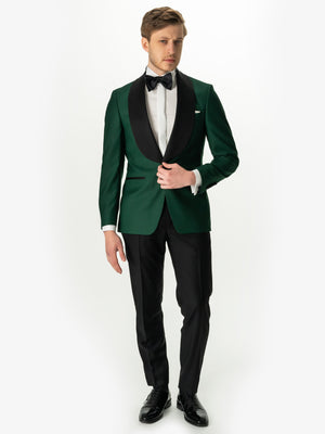 Costum Mire Verde Royal Tip Smoking Ceremonie Rever Shawl BMan0024