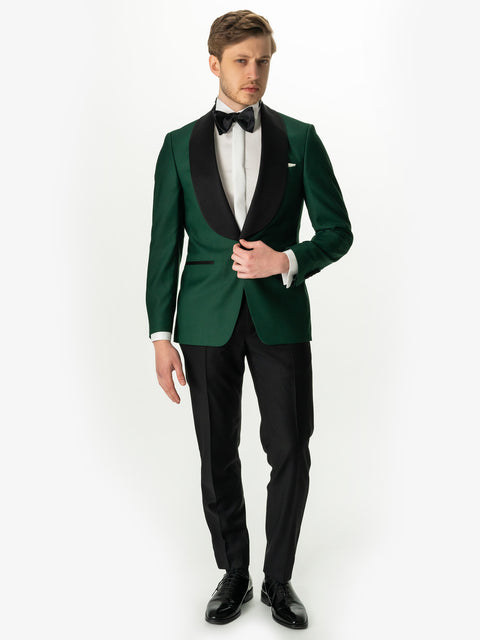Costum Mire Verde Royal Tip Smoking Ceremonie Rever Shawl BMan0024 (1)