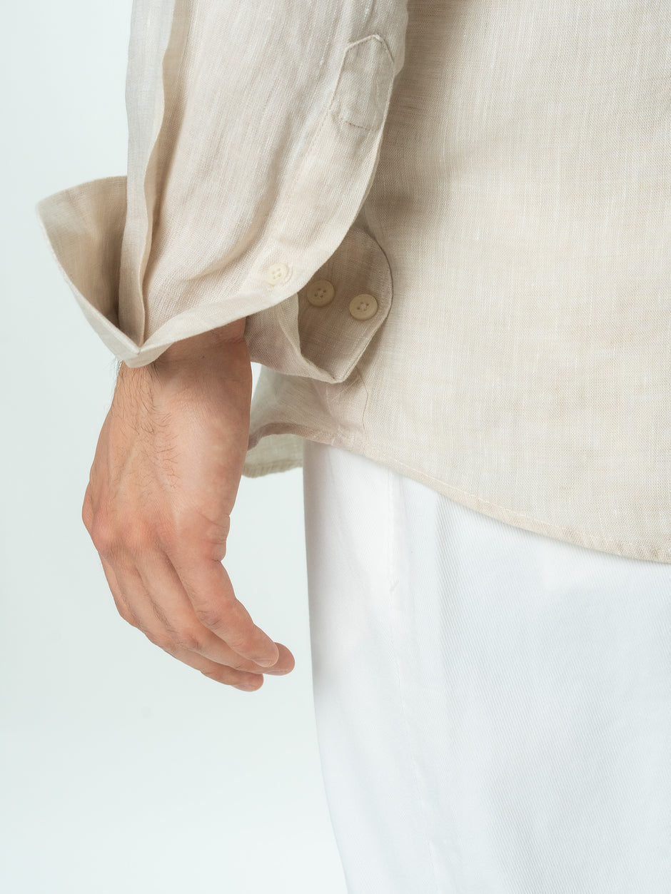 Camasa Crem In Natural Tessitura Monti Bărbați De Vara BMan855 (5)
