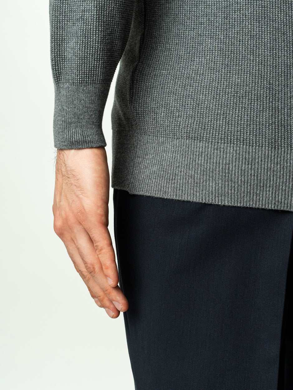 Pulover Barbati Gri Cu Fermoar 100% Bumbac BMan0029 (7)