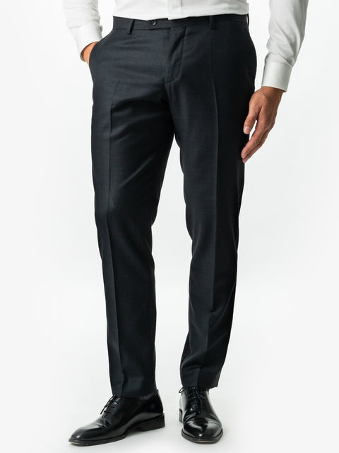 Costum Elegant & Business Barbati Gri Inchis 100% Lana Finitura Felice All Season BMan0001 (10)