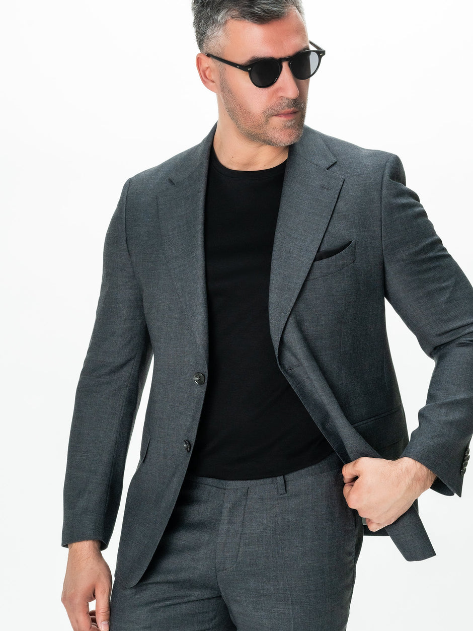 Costum Barbati Business & Elegant Gri Inchis Din Lana Sarto BMan0018 (4)