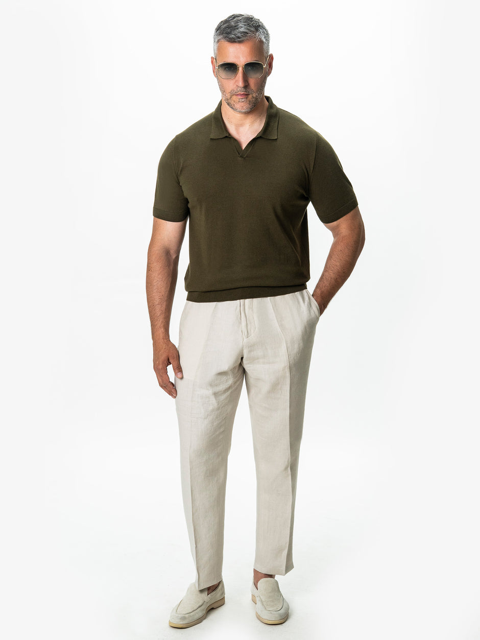 Tricou Barbati Polo Kaki 100% Bumbac BMan0107 (2)