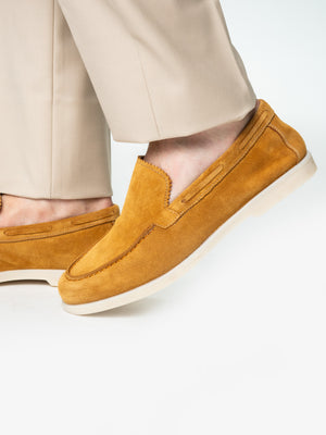 Mocasini Barbati City Loafers Bej Mango Piele Intoarsa Naturala BMan197