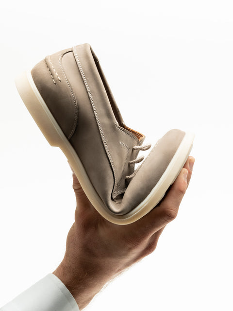 Pantofi Barbati Bej Piele Nubuc Talpa de Condus Smart Casual & Office Flexo Comfort BMan218 (3)