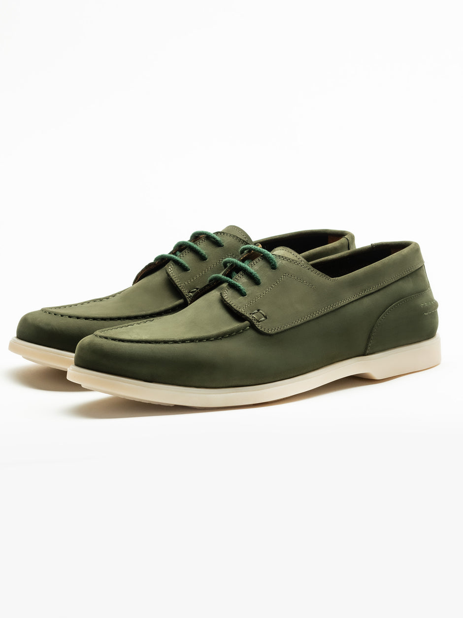 Pantofi Casual Barbati Verde Din Piele Naturala Nubuc Talpa Ortopedica BMan218 (1)