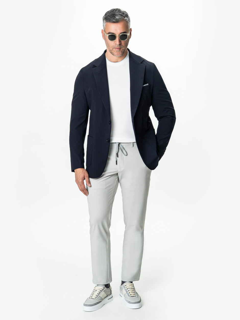 Pantaloni Flexo Cu Snur Barbati Gri Stone Din Spandex Milano BMan708 (6)