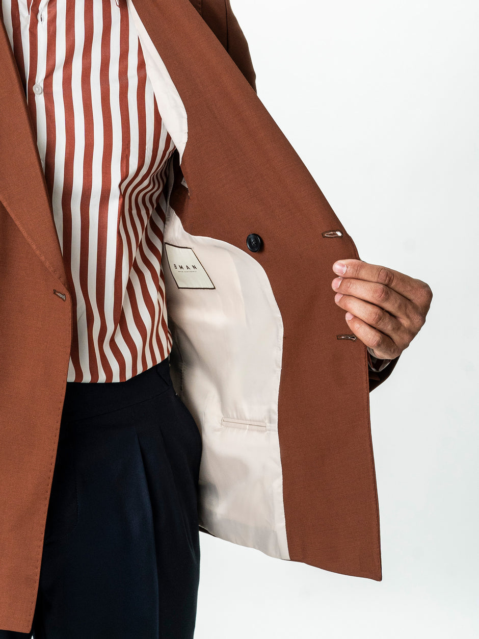Sacou Doua Randuri Barbati Caramiziu 100% Lana Vitale Barberis BMan0057 (7)