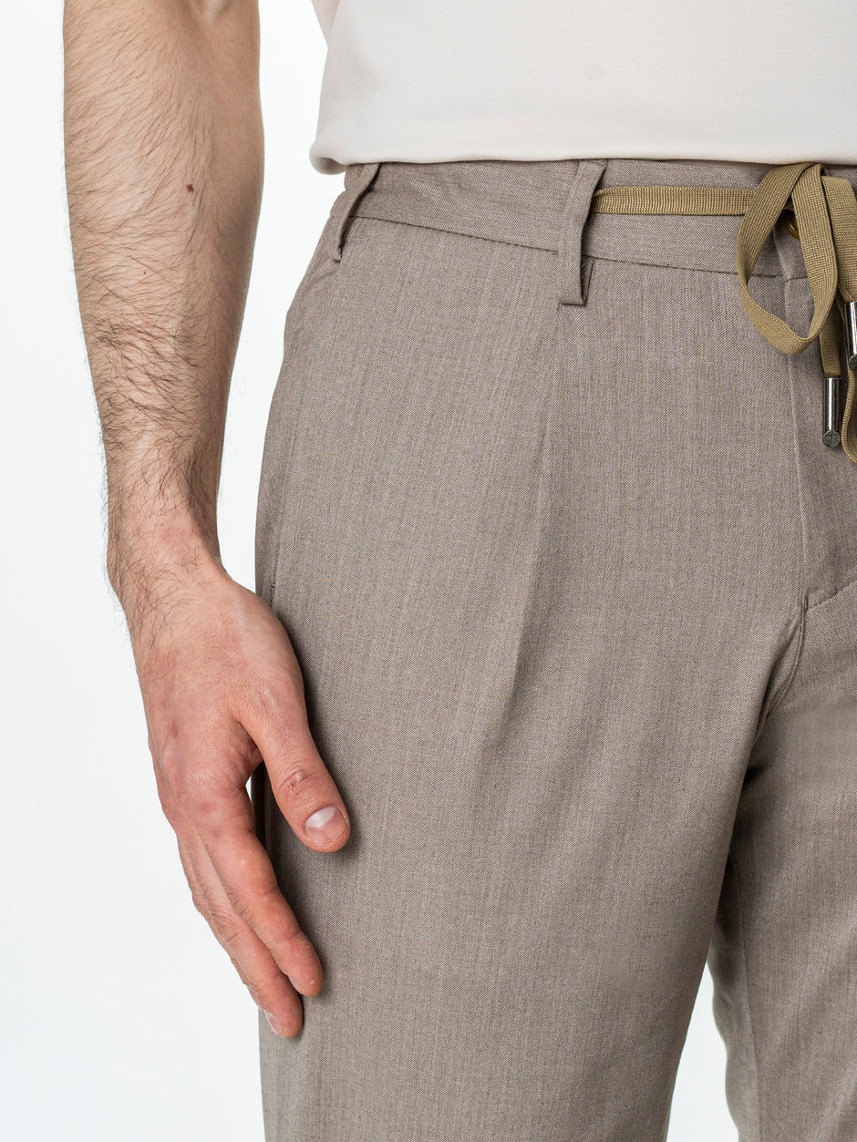 Pantaloni Barbati Casual Crem Din Lana BMan0104 (6)