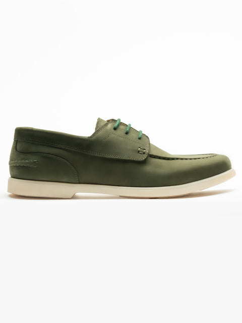 Pantofi Barbati Verde Kaki Piele Naturala Nubuc Smart Casual & Office Flexo Comfort BMan218 (2)