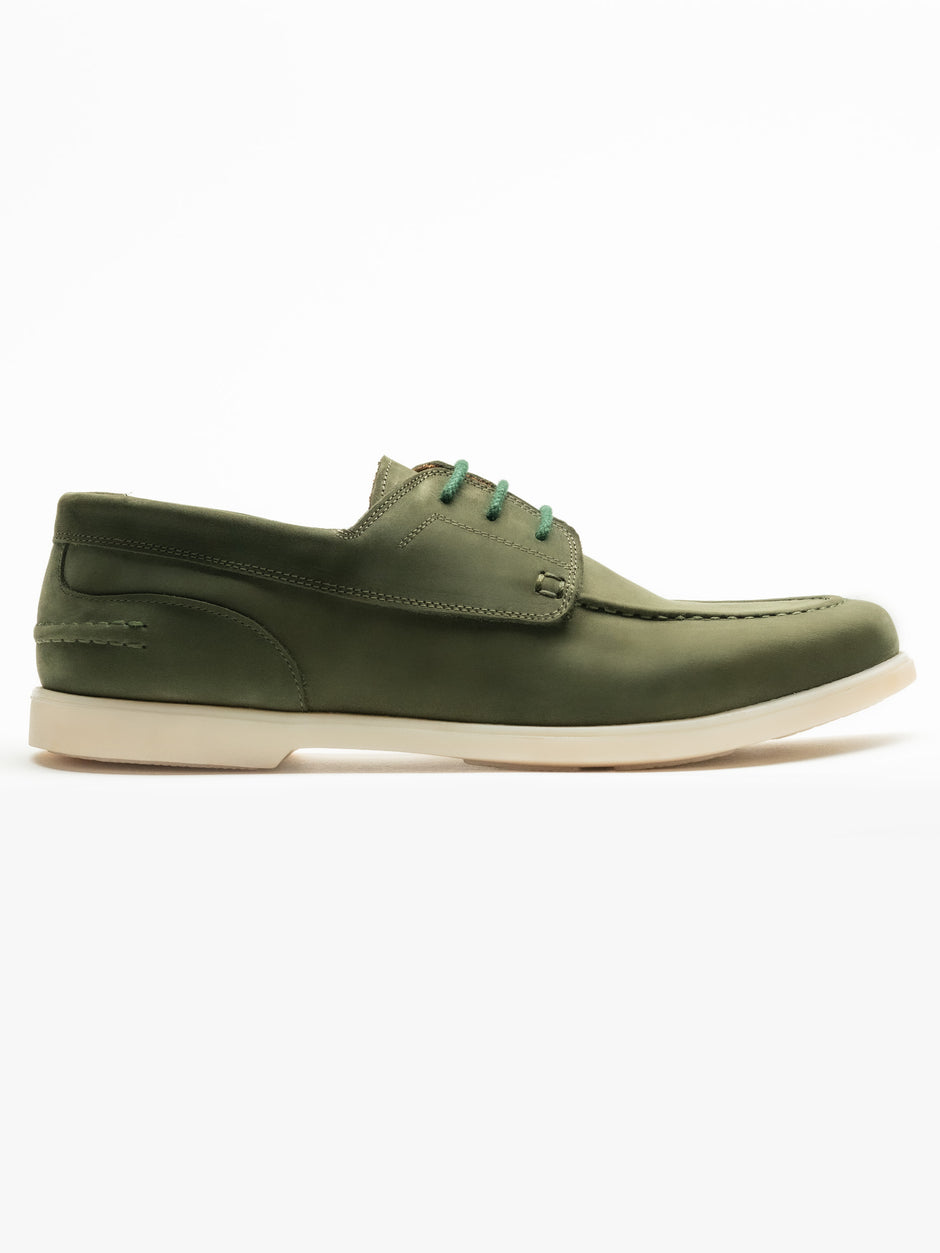 Pantofi Casual Barbati Verde Din Piele Naturala Nubuc Talpa Ortopedica BMan218 (2)