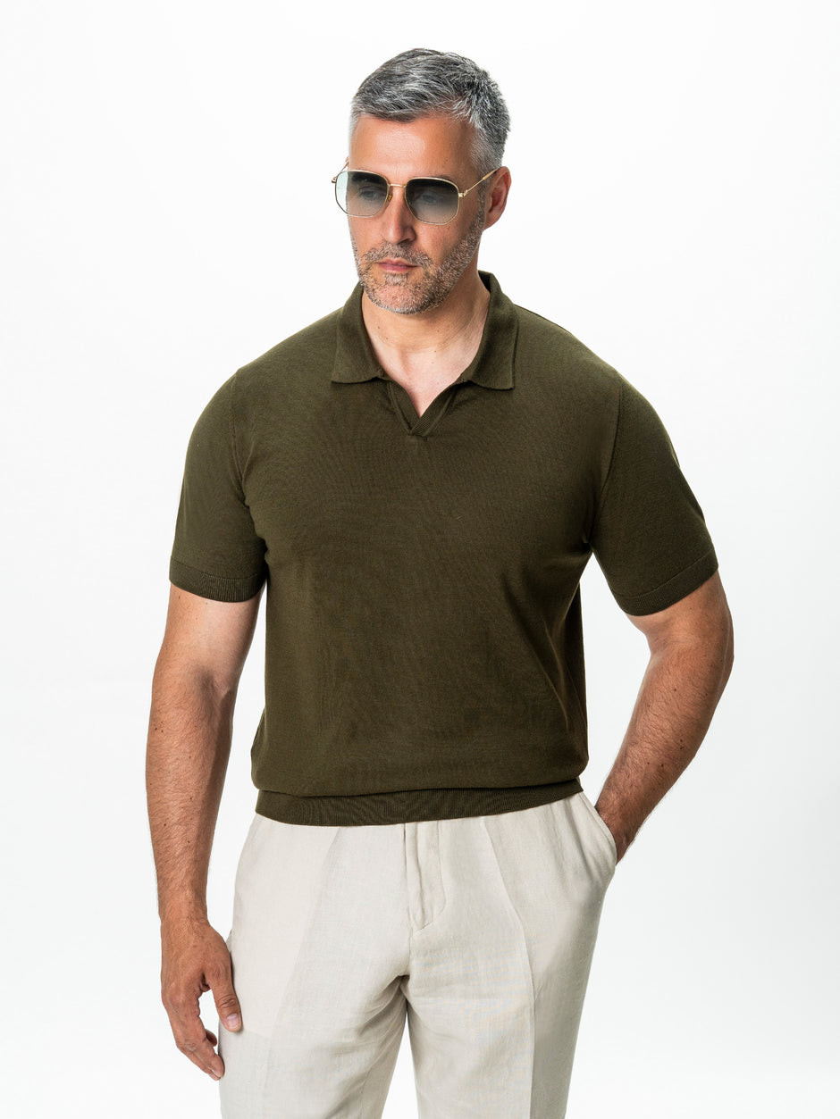 Tricou Barbati Polo Kaki 100% Bumbac BMan0107 (1)