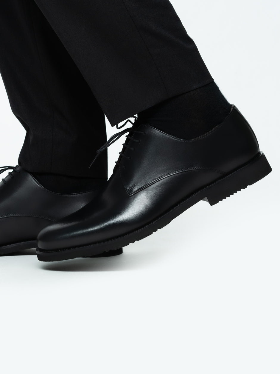Pantofi Eleganti Barbati Negri Derby Din Piele Naturala BMan0333 (2)