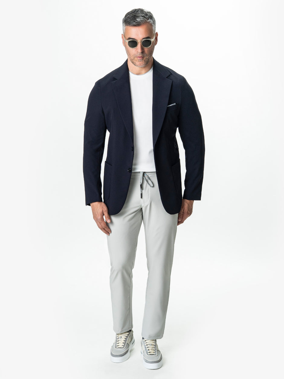 Pantaloni Casual Barbati Gri Deschis Din Spandex BMan0102 (2)