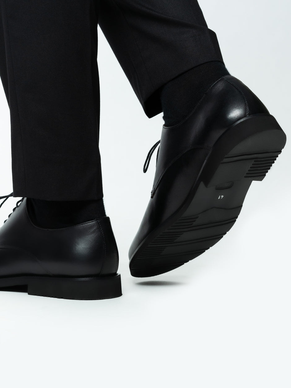 Pantofi Eleganti Barbati Negri Derby Din Piele Naturala BMan0333 (5)