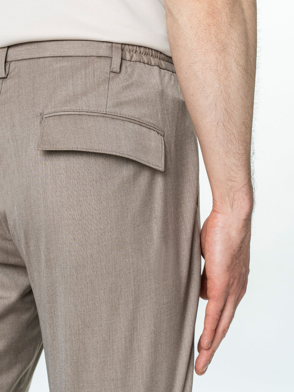 Pantaloni Barbati Casual Crem Din Lana BMan0104 (7)