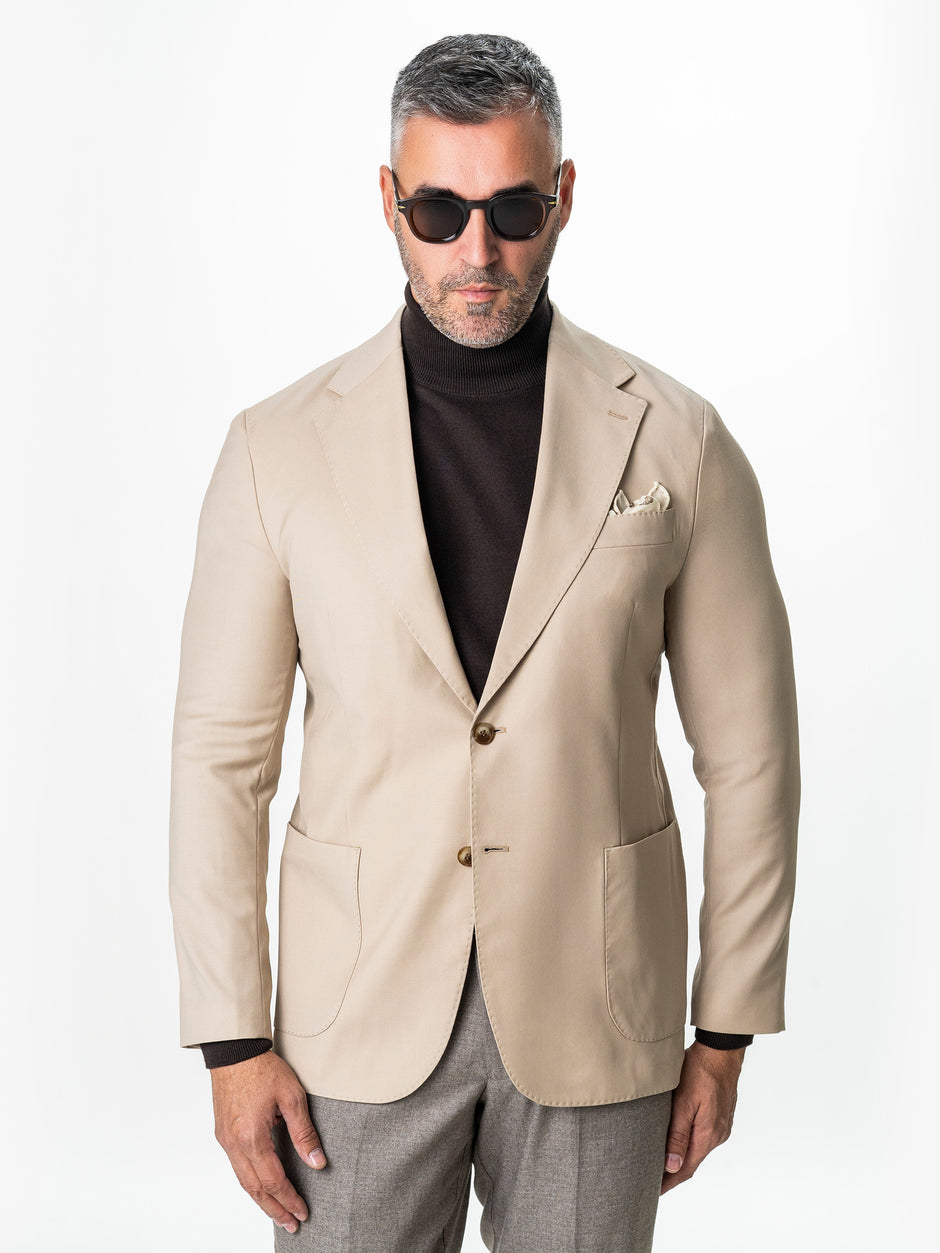 Sacou Barbati Bej 100% Lana Vitale Barberis BMan0056 (4)