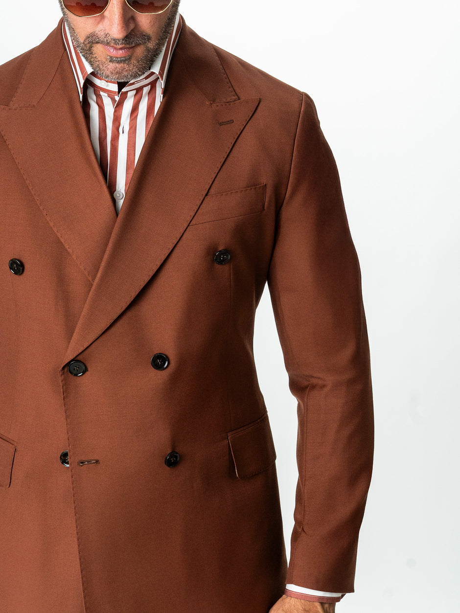 Sacou Doua Randuri Barbati Caramiziu 100% Lana Vitale Barberis BMan0057 (8)