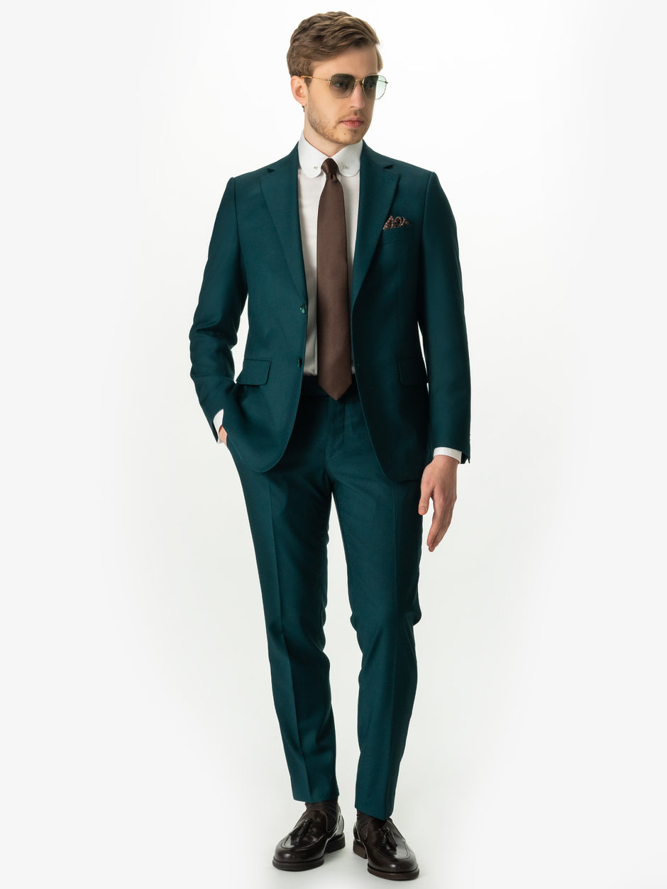 Costum Verde Petrol Barbati Elegant Din Lana Sarto BMan0018 (4)