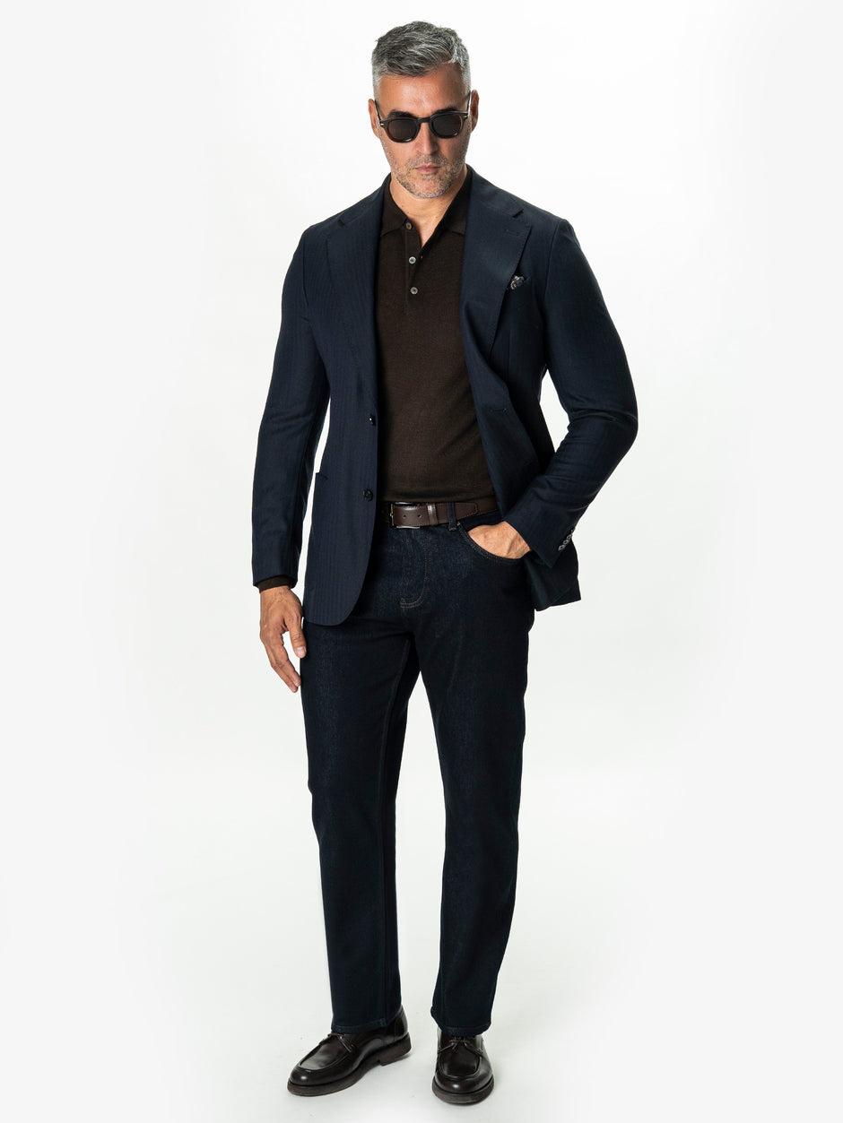 Blugi Barbati Bleumarin Inchis Denim T400 Relaxed Fit BMan0010 (2)