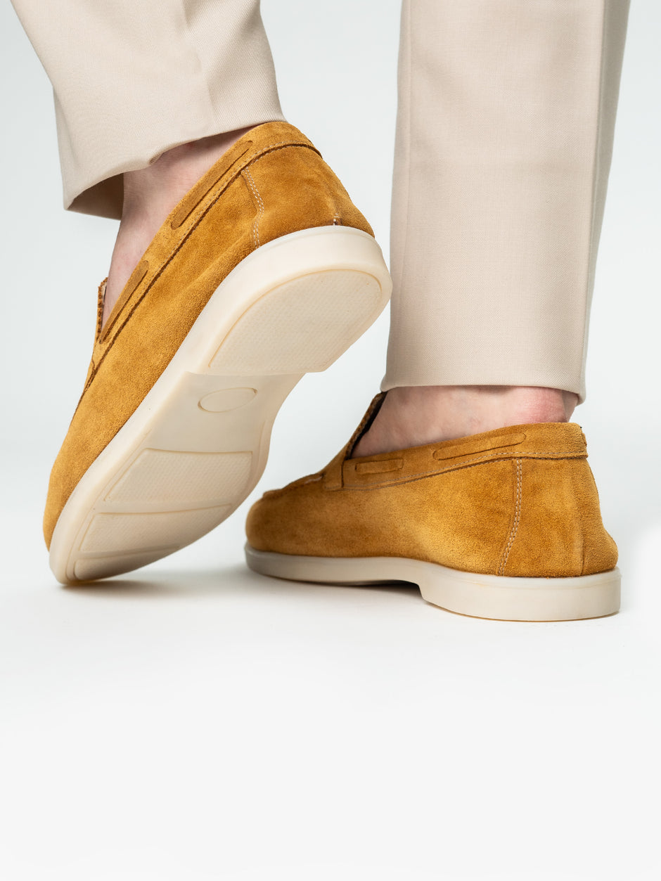 Mocasini Barbati City Loafers Bej Mango Piele Intoarsa Naturala BMan197 (3)