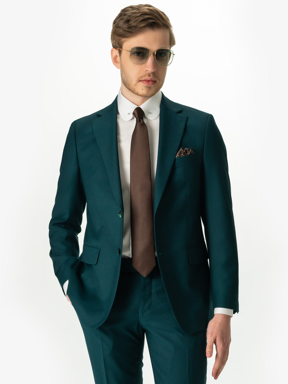 Costum Verde Petrol Barbati Elegant Din Lana Sarto BMan0018 (2)