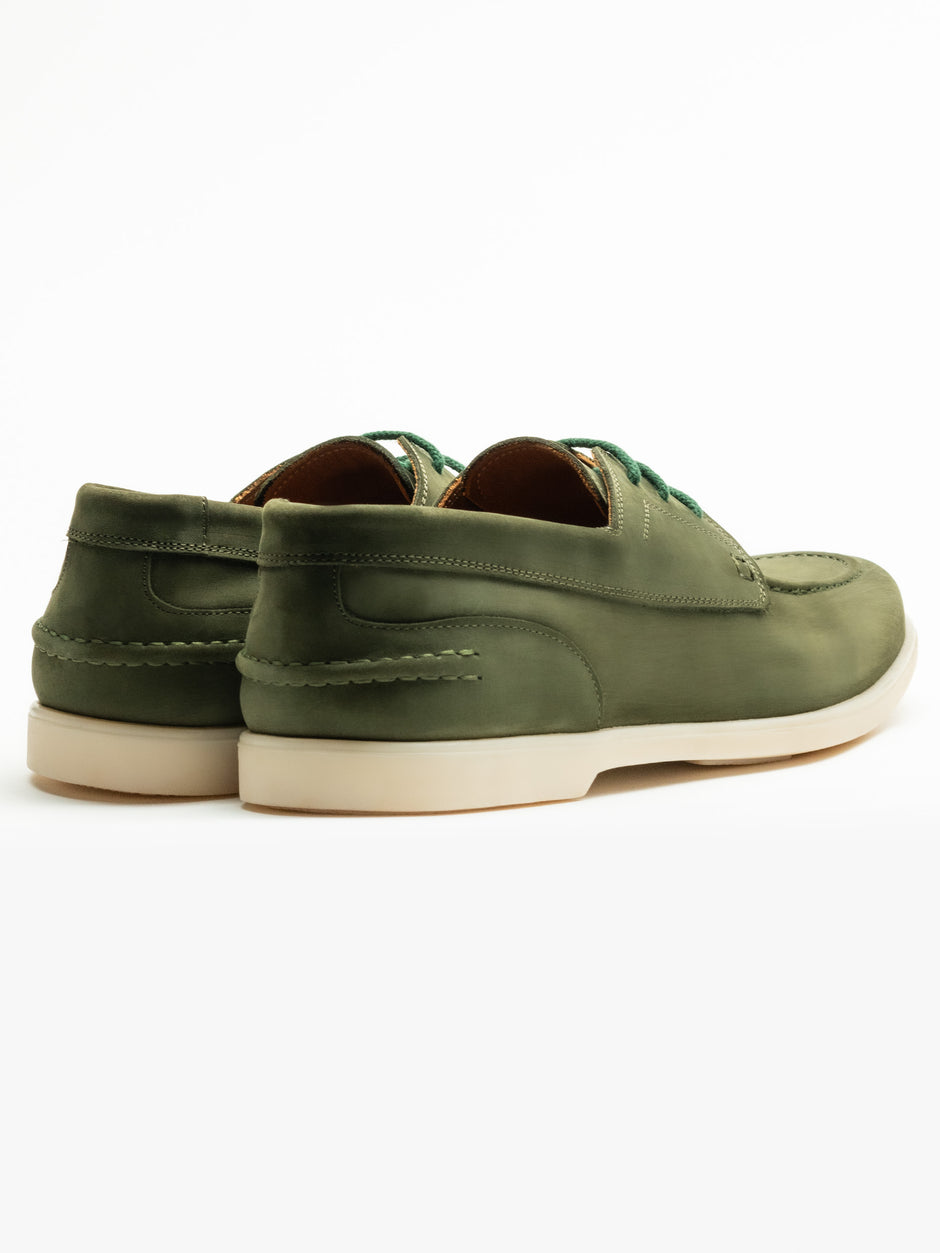 Pantofi Barbati Verde Kaki Piele Naturala Nubuc Smart Casual & Office Flexo Comfort BMan218 (7)