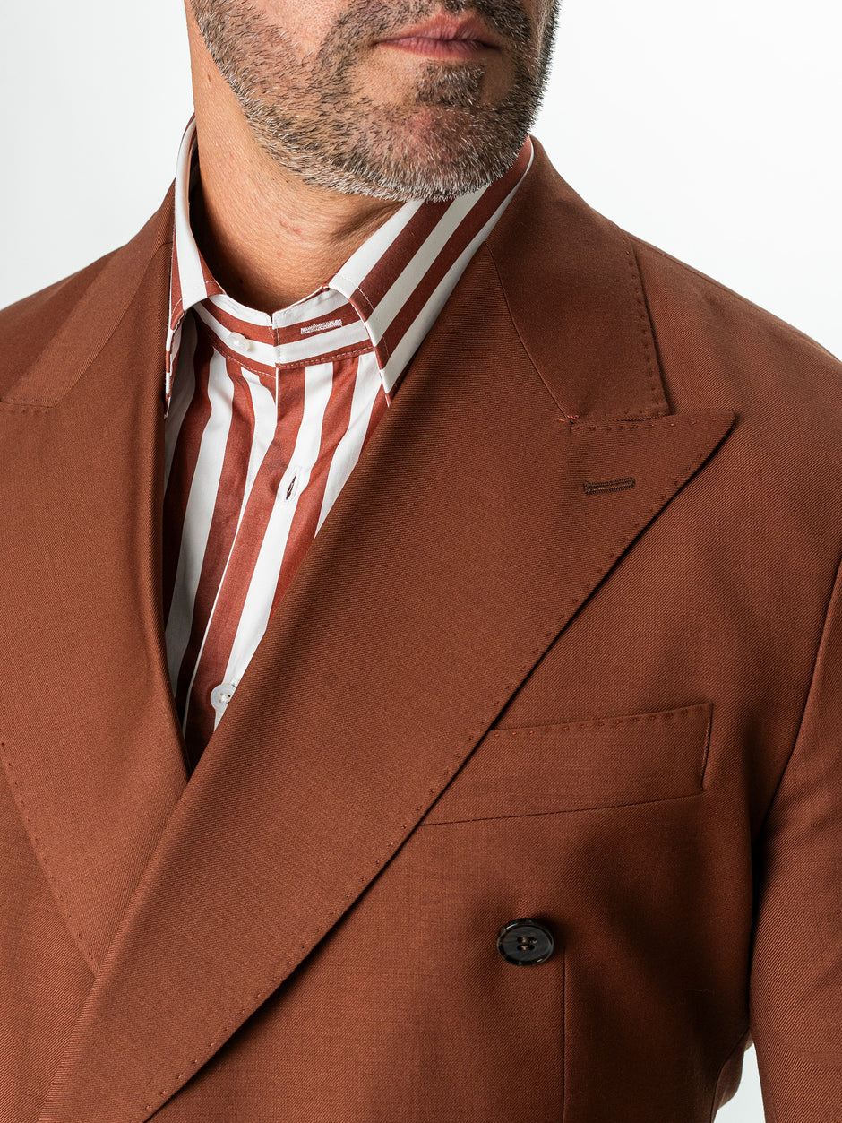 Sacou Doua Randuri Barbati Caramiziu 100% Lana Vitale Barberis BMan0057 (3)