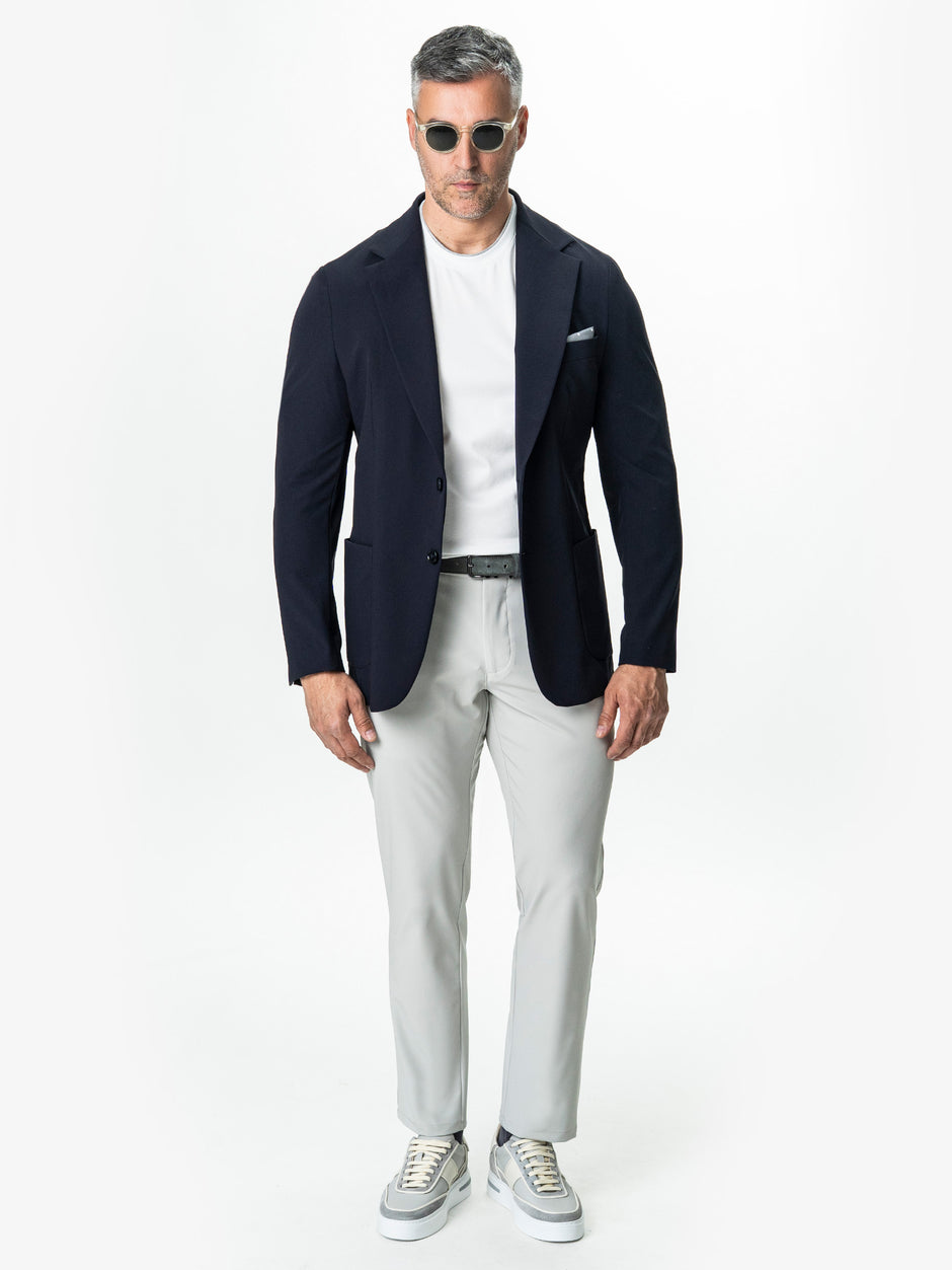 Pantaloni Flexo Cu Snur Barbati Gri Stone Din Spandex Milano BMan708 (2)