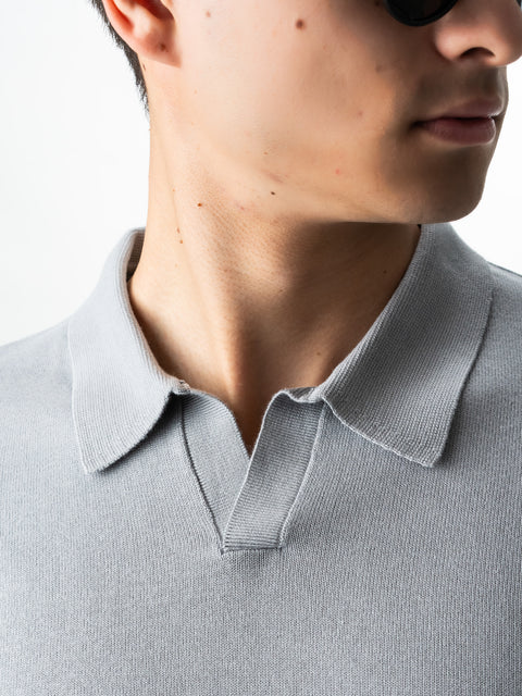 Pulover Barbati Office Gri Guler Polo Fara Nasturi  Bumbac Soft 100% Natural Galbiatti Cotton Toamna&Iarna  BMan0013 (7)