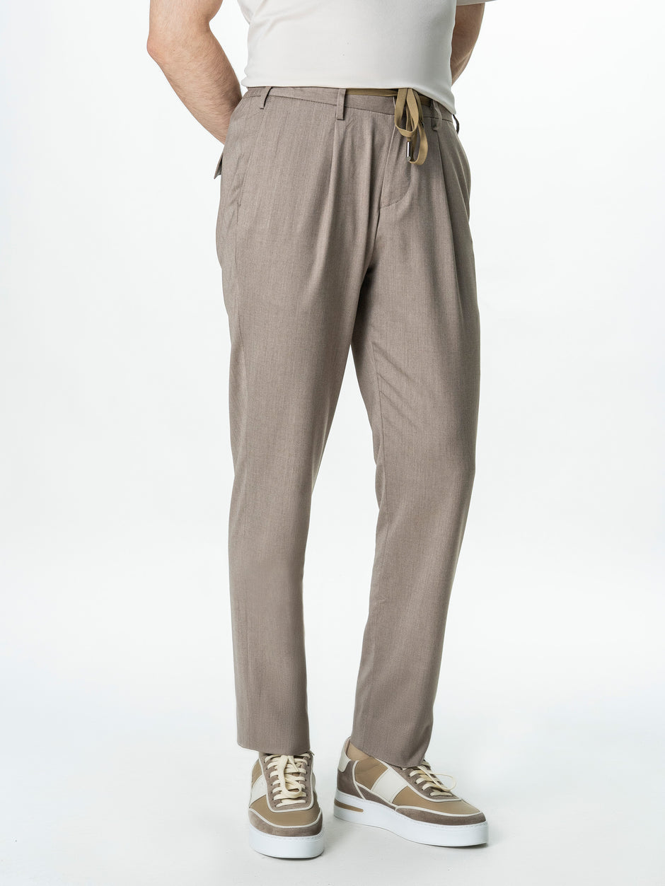 Pantaloni Barbati Casual Crem Din Lana BMan0104 (5)