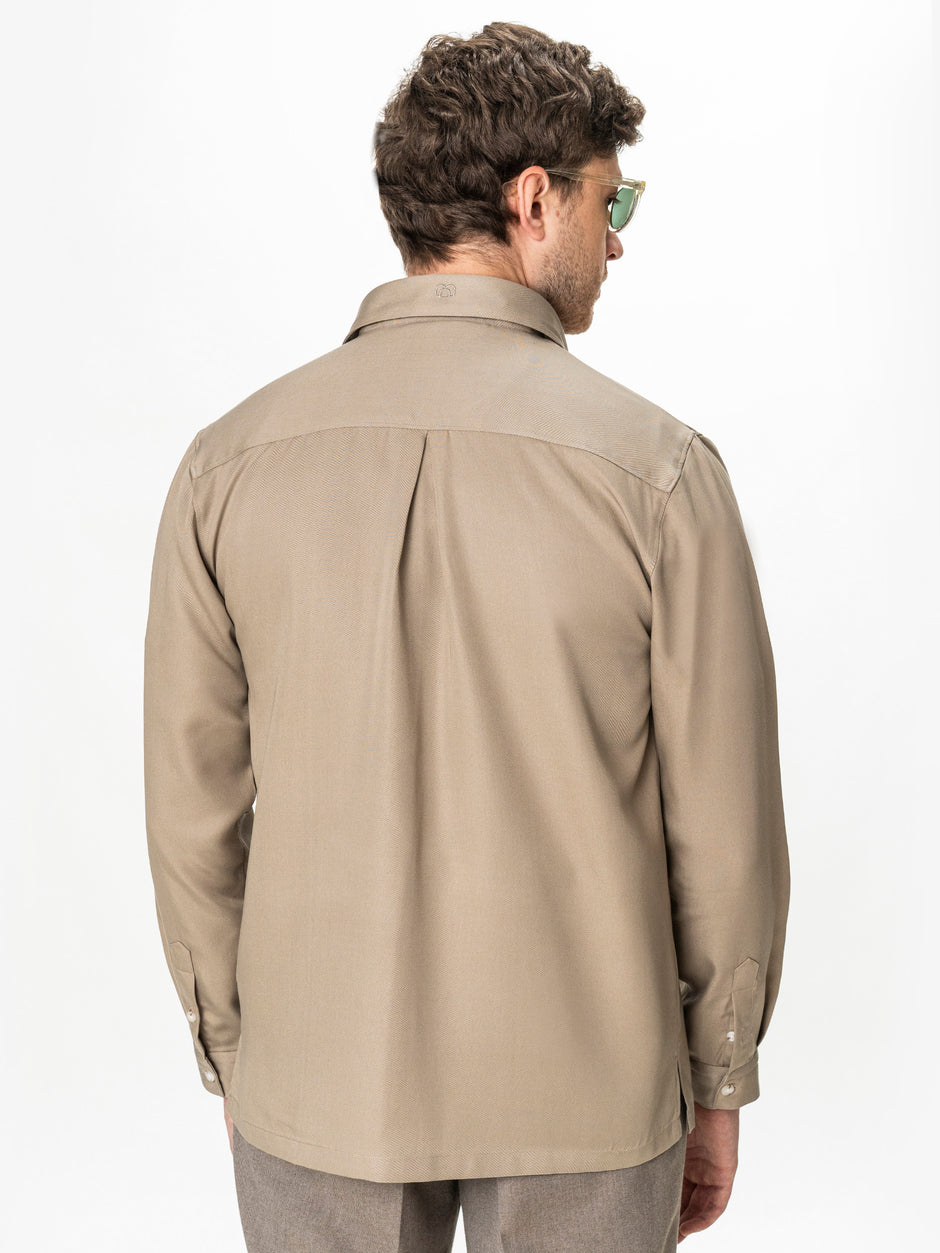 Camasa Barbati Bej din 100% Bumbac Relaxed Fit BMan0407 (8)