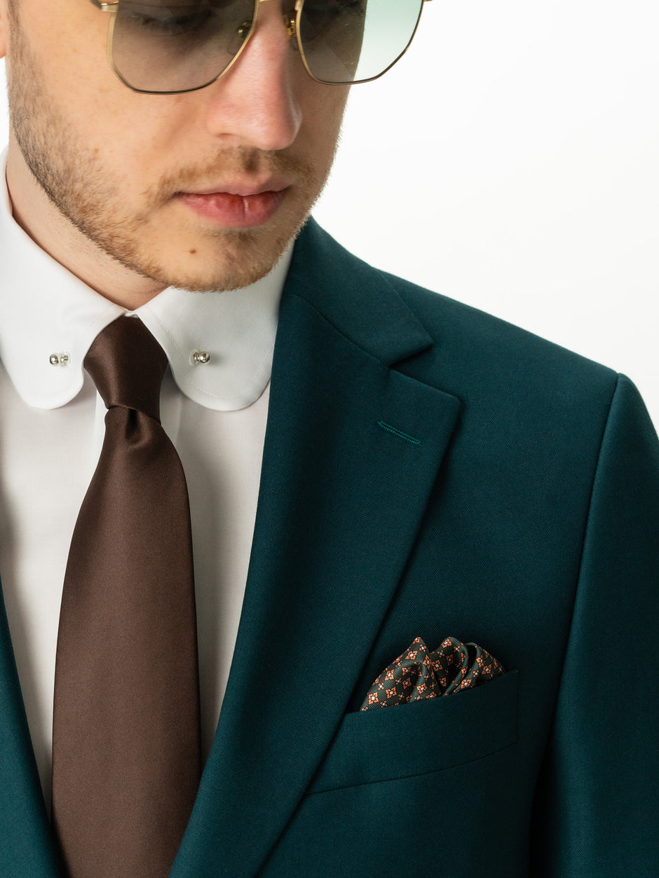 Costum Verde Petrol Barbati Elegant Din Lana Sarto BMan0018 (3)