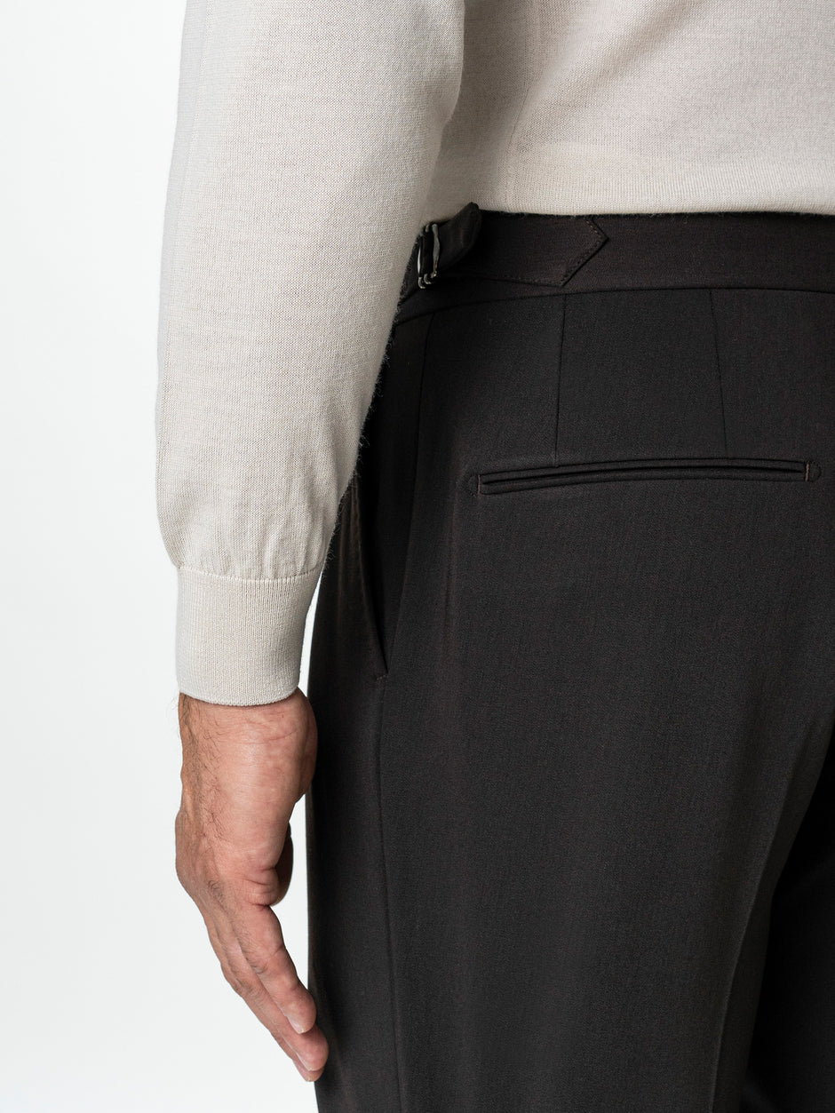 Pantaloni Cu Pense Barbati Maro Cafeniu Gurkha Din Stofa De Toamna BMan702 (7)