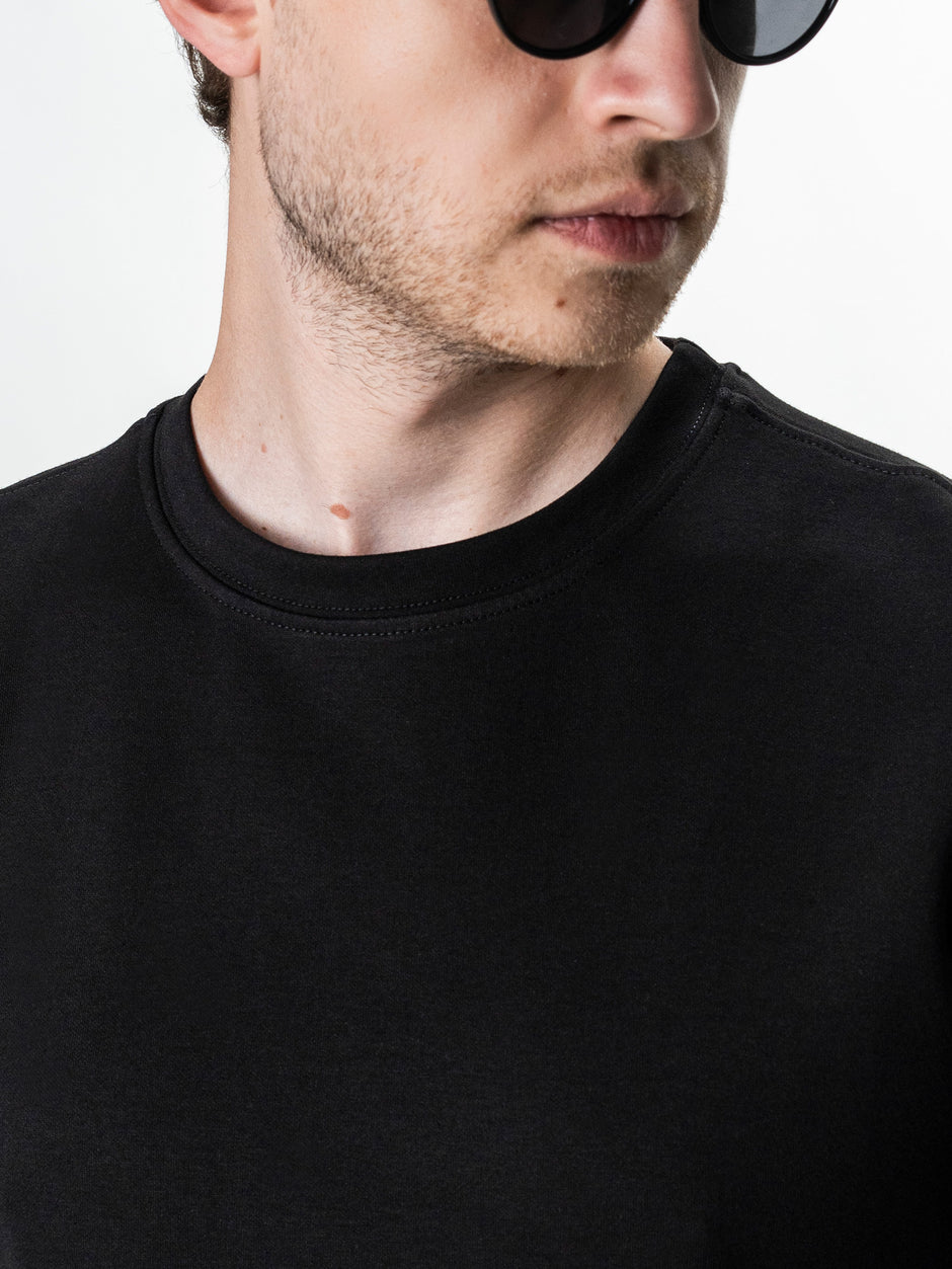 Tricou Simplu Barbati Negru Oversize 100% Bumbac Natural BMan0001 (6)