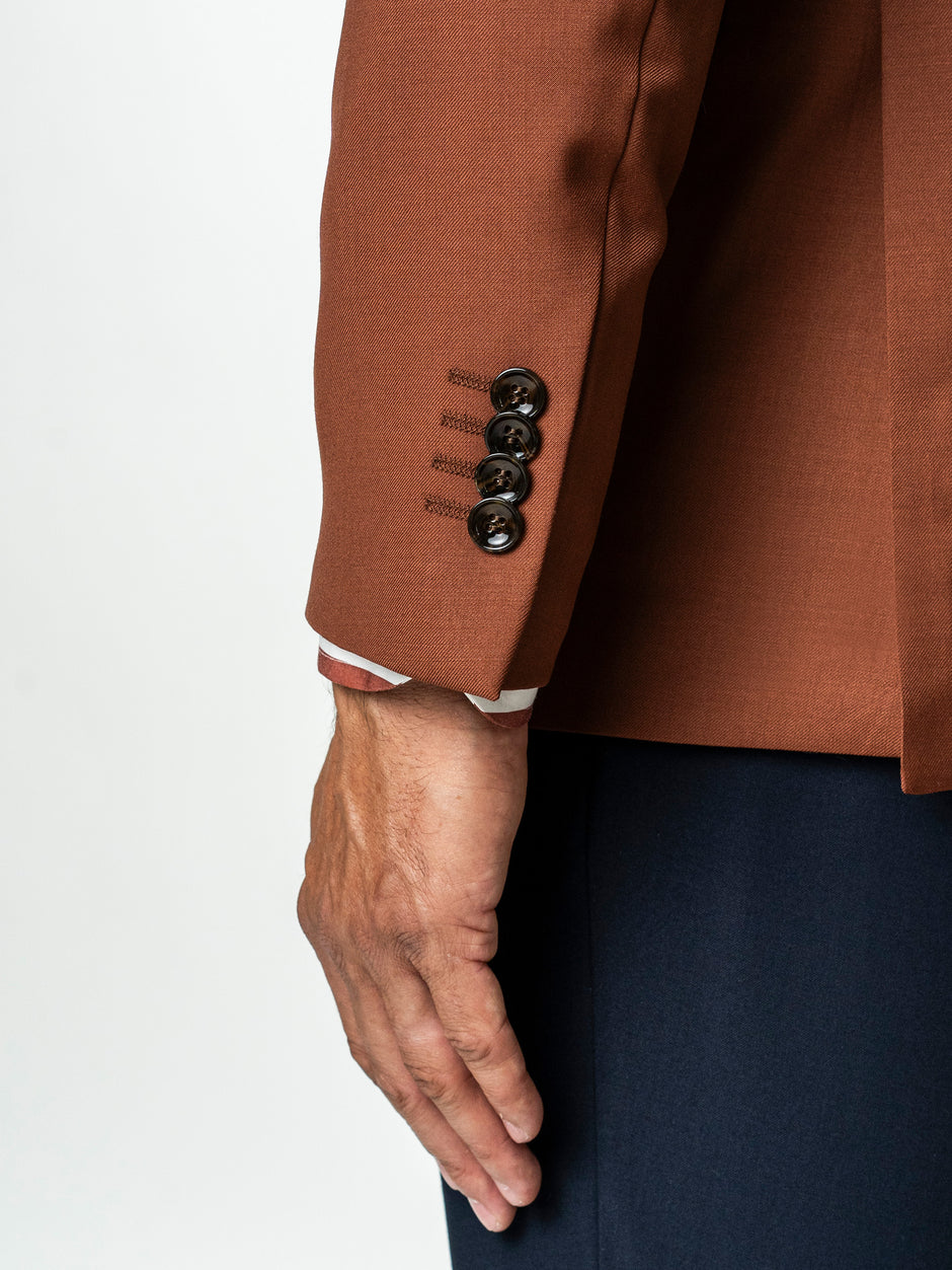 Sacou Doua Randuri Barbati Caramiziu 100% Lana Vitale Barberis BMan0057 (10)