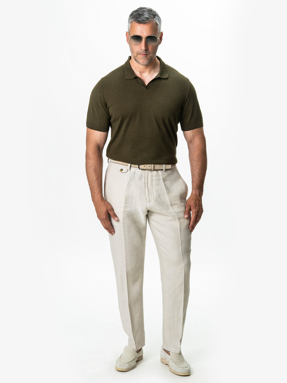 Tricou Barbati Polo Kaki 100% Bumbac BMan0107 (7)