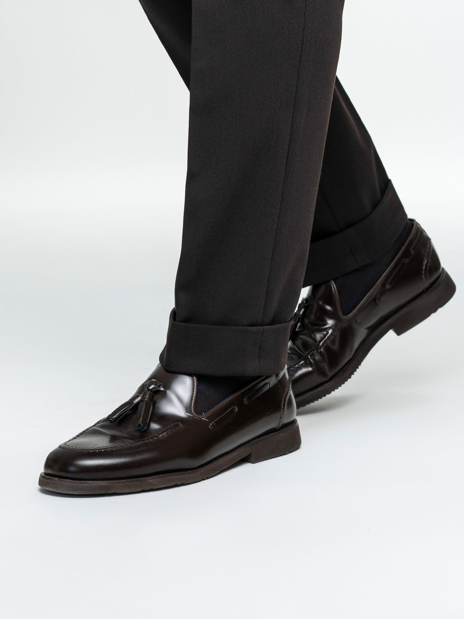 Pantaloni Cu Pense Barbati Maro Cafeniu Gurkha Din Stofa De Toamna BMan702 (8)