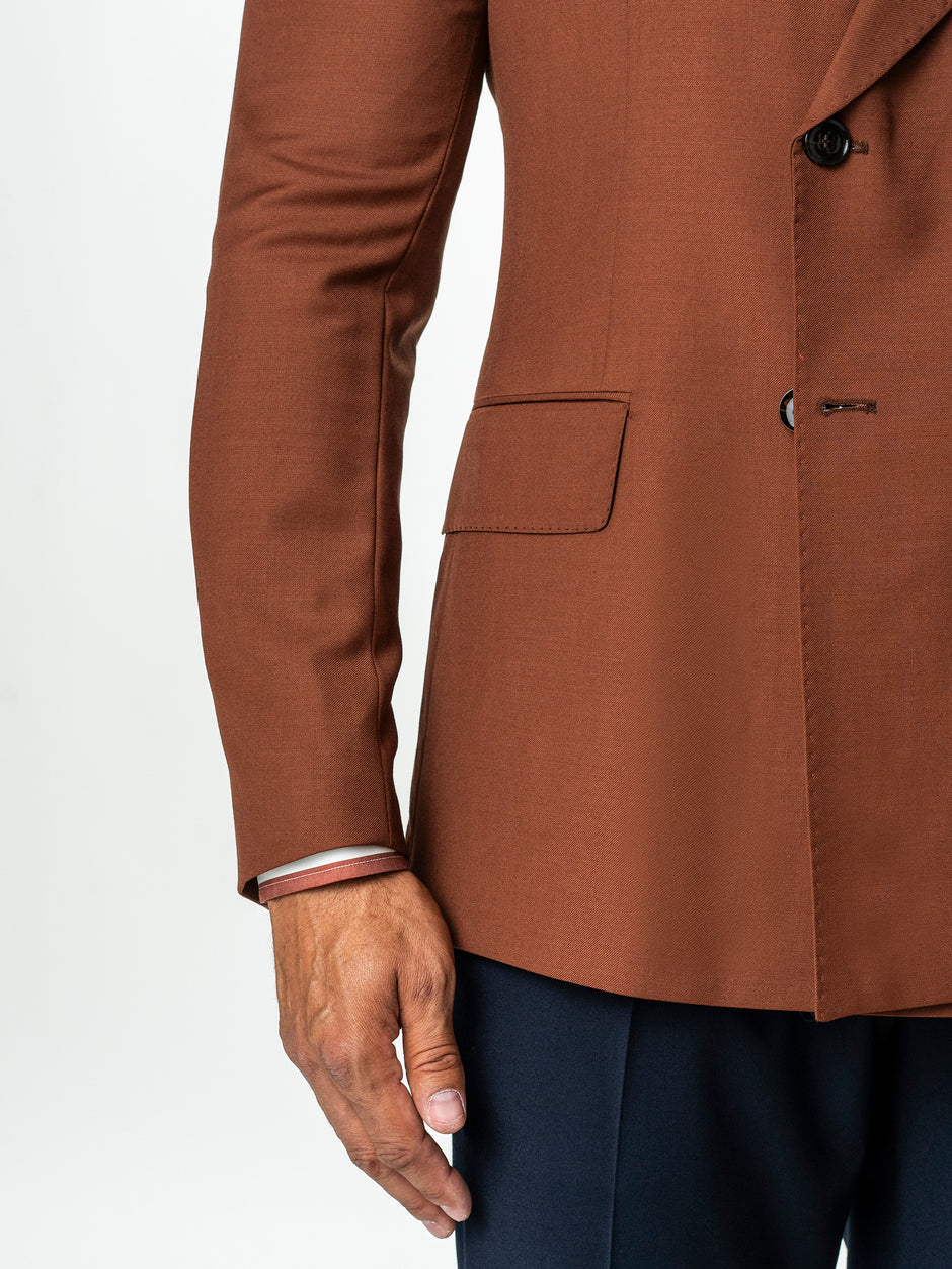 Sacou Doua Randuri Barbati Caramiziu 100% Lana Vitale Barberis BMan0057 (11)