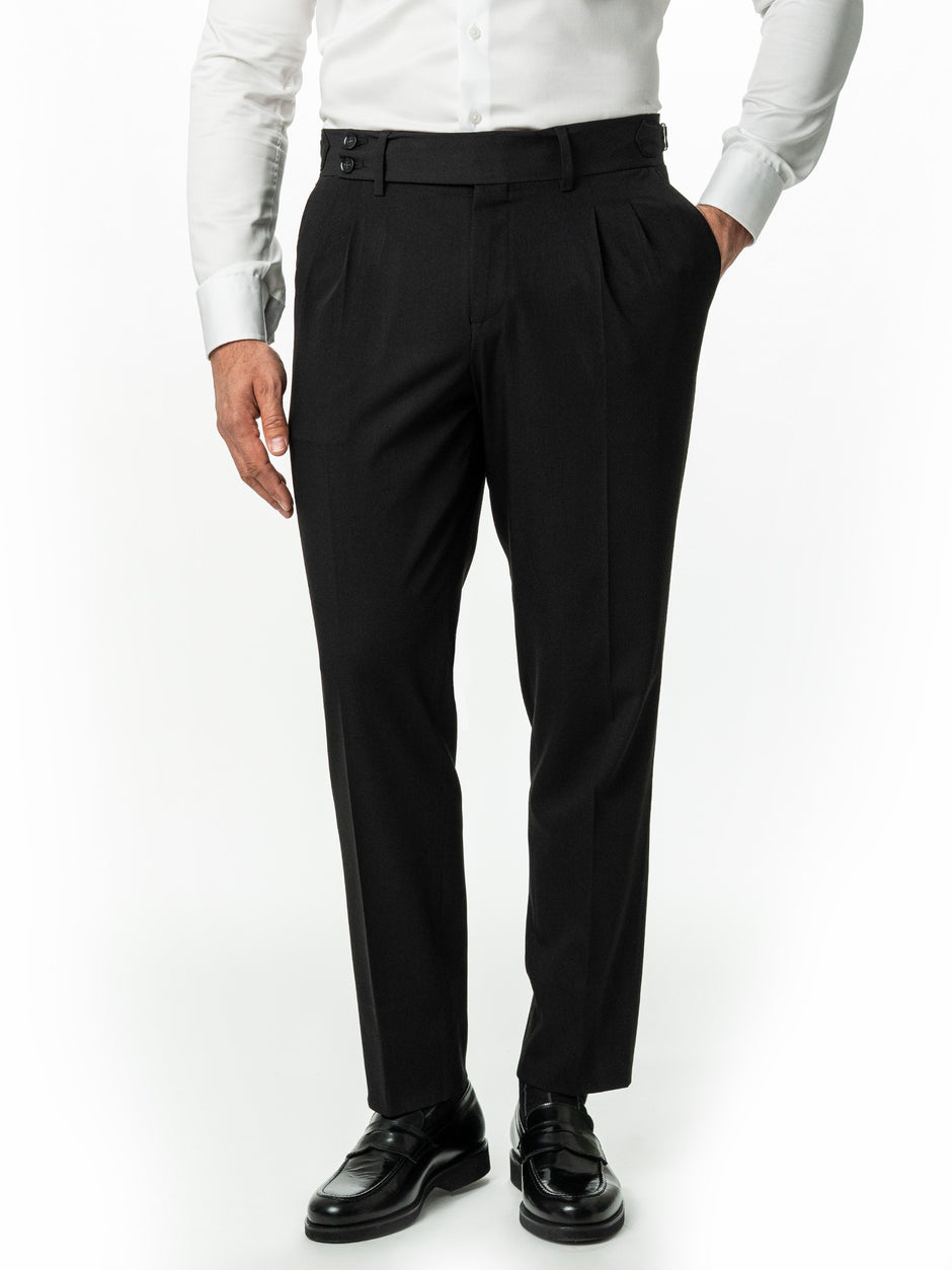 Costum Barbati Negru Doua Randuri Formal Lana Sarto BMan0023 (7)