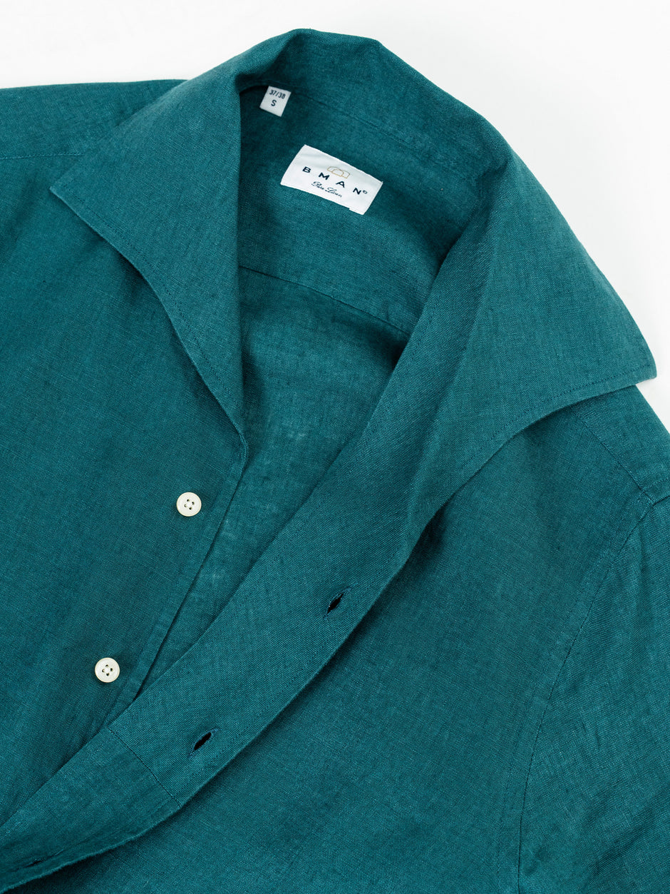 Camasa Barbati Guler Capri Verde Petrol 100% In Natural BMan0079 (6)