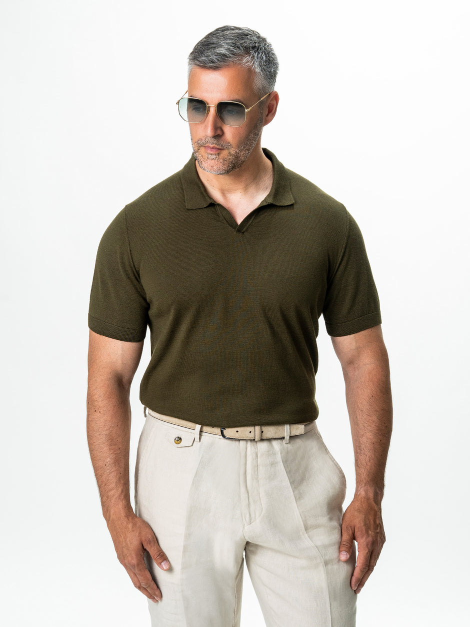 Tricou Barbati Polo Kaki 100% Bumbac BMan0107 (5)