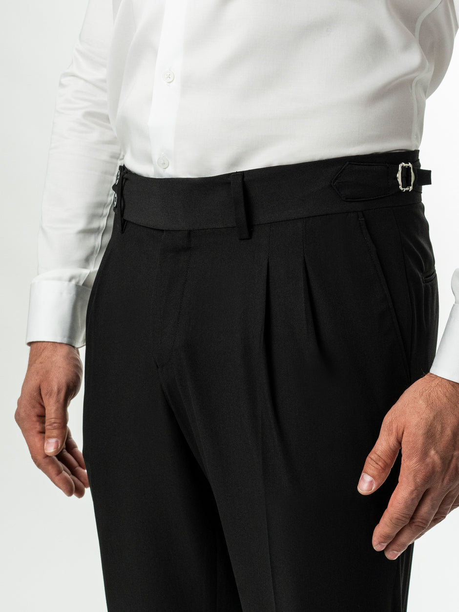 Costum Barbati Negru Doua Randuri Formal Lana Sarto BMan0023 (5)