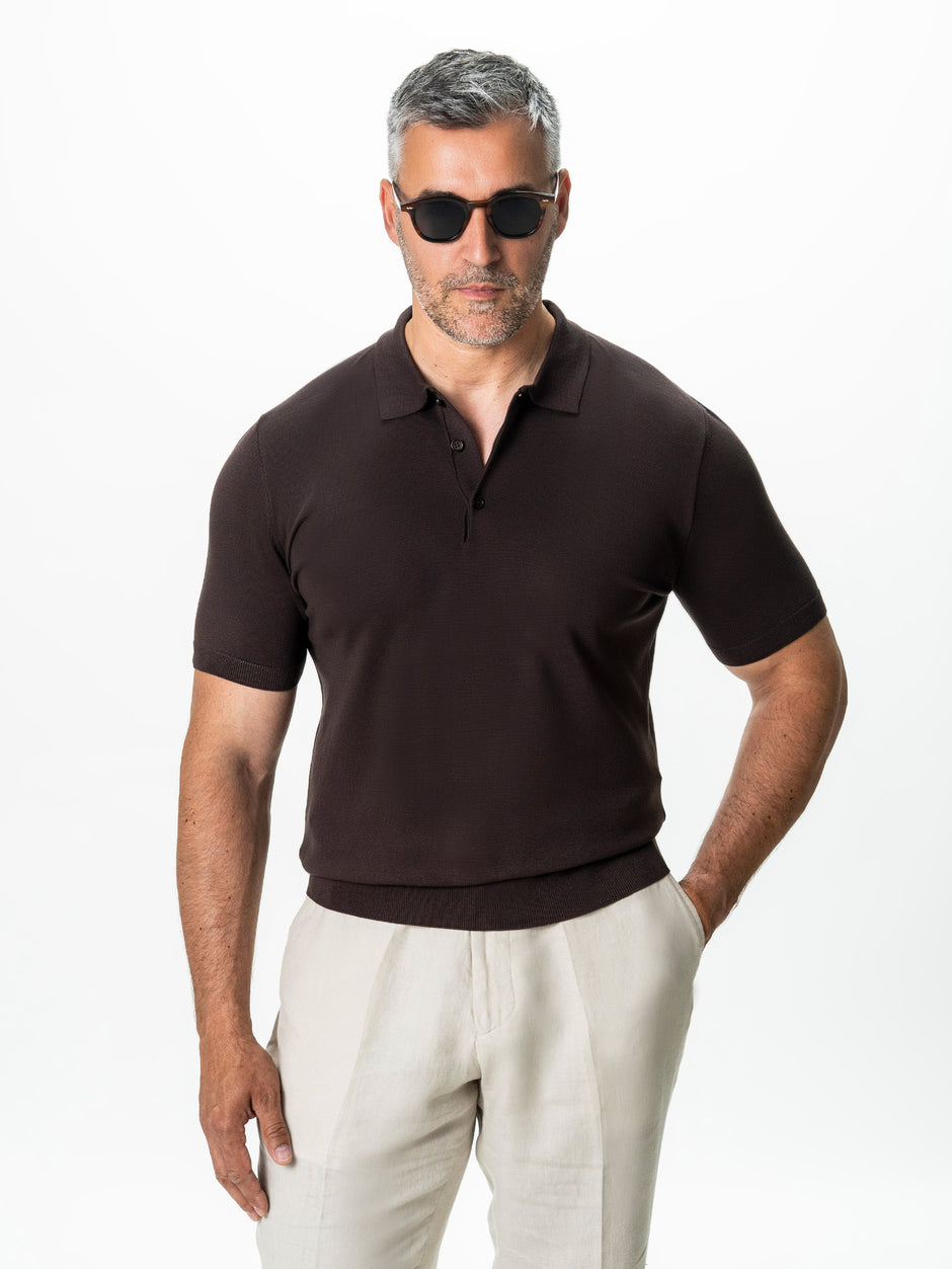 Tricou Barbati Polo Maro Cafeniu BMan0103 (1)