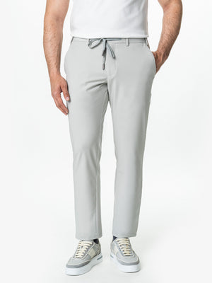 Pantaloni Flexo Cu Snur Barbati Gri Stone Din Spandex Milano BMan708