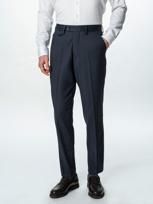 Pantaloni Barbati Gri Inchis Cu Talie Inalta Din Lana BMan0002