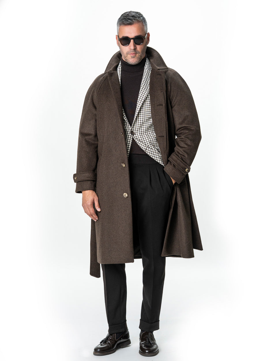 Pantaloni Cu Pense Barbati Maro Cafeniu Gurkha Din Stofa De Toamna BMan702 (2)